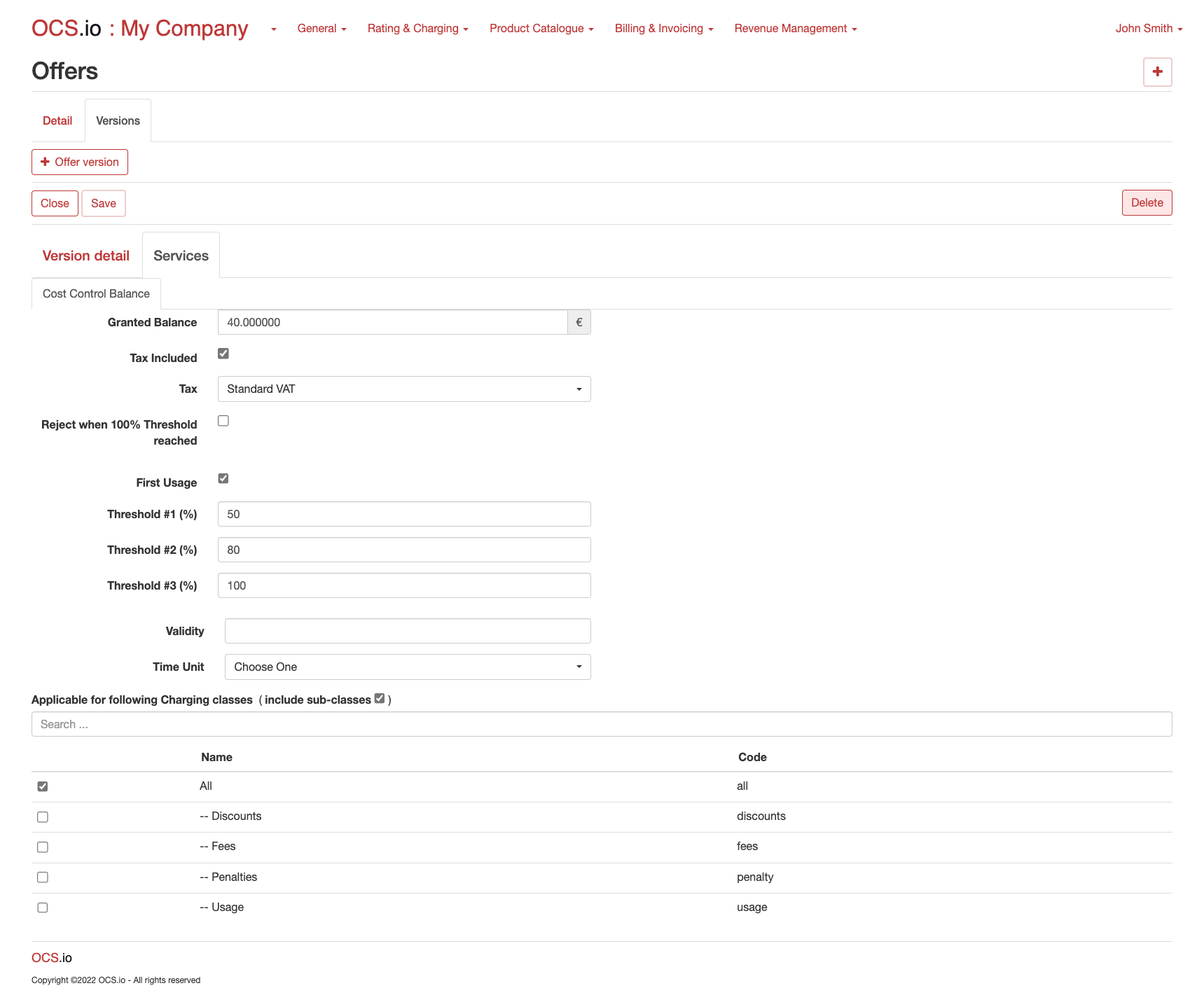 Cost Control Balance Service